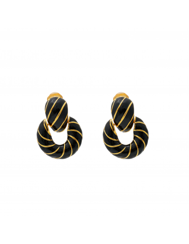 Gold & Black Doorknocker Clip Earring Le MVP de beaucoup