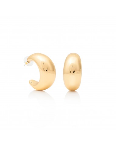 Gold "C" Shape Post Hoop Earring de France