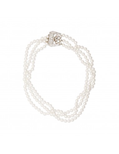 White Pearl & Rhodium Necklace shop