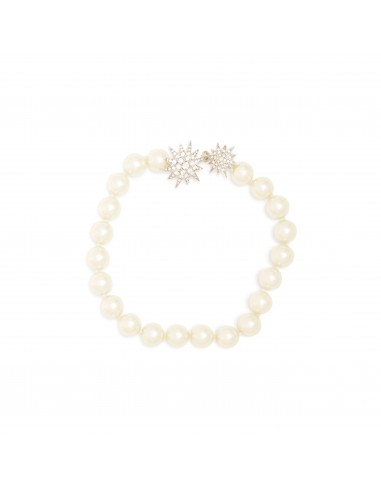 White Pearl & Rhodium Starburst Necklace JUSQU'A -70%! 