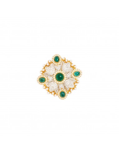 Crystal and Emerald Shield Pin de France