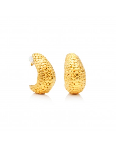 Gold Textured Post Hoop Earring JUSQU'A -70%! 