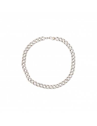 Silver & Crystal Chain Link Necklace Vous souhaitez 