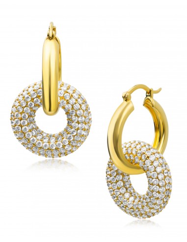 Double Hoop Drop Earrings Fin de série