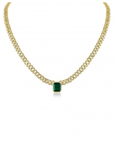 Emerald Center CZ Chain Necklace Le MVP de beaucoup