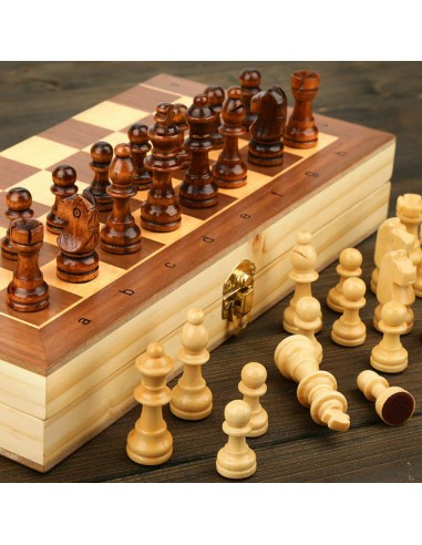 Jeu d'échecs en bois pliant magnétique avec feutre - Livraison offerte l'évolution des habitudes 