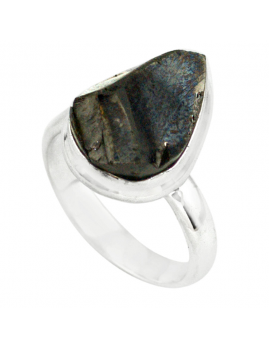 Bague en Shungite "Champ d'énergie protectrice" et Argent 925 le des métaux précieux