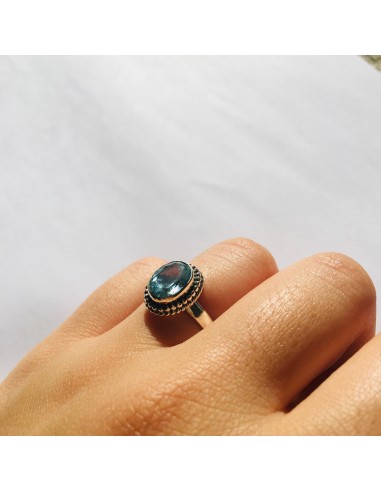 Bague en Topaze Bleue "Esprit et Expression de Soi" et Argent 925 vente chaude votre 