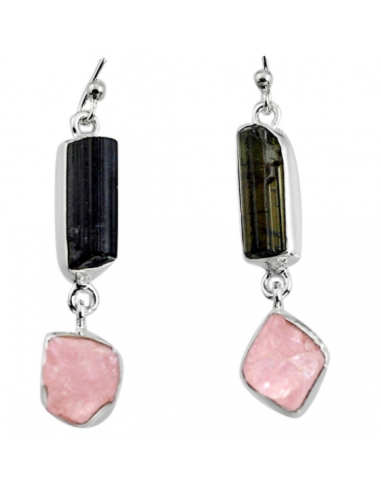 Boucles d'oreilles "Amour divin" en Morganite et Argent 925 Economisez 