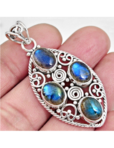 Collier Pendentif “Magie et Harmonie” en Labradorite et Argent 925 online