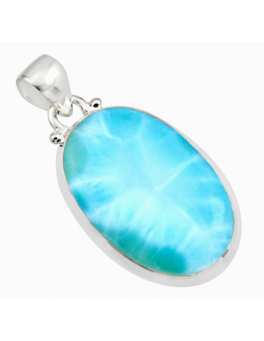 Collier et pendentif "Vague de Paix" en Larimar et Argent 925 des créatures d'habitude