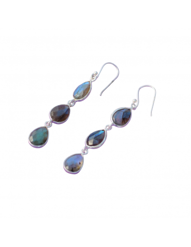 Boucles d'oreille "Alignement Magique" en Labradorite et Argent 925 Voir les baskets