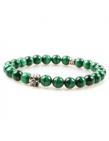 Bracelet malachite 8mm - Skull édition basket pas cher