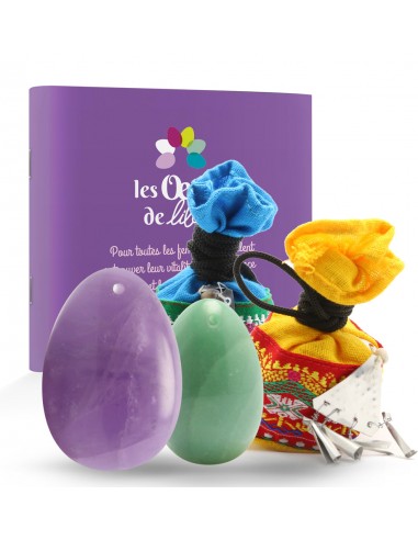 Kit complet PACK 2 Œufs de yoni GRANDE AMETHYSTE ET MOYENNE AVENTURINE vente chaude votre 