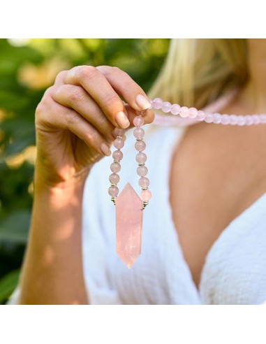 Collier Quartz Rose "Perles et Cristal" de la marque