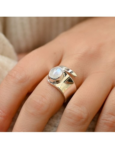 Bague Argent Pierre de Lune pas cher 