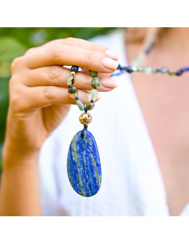 Collier Pierre Lapis Lazuli en linge