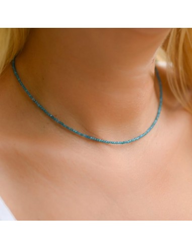 Apatite Bleue Collier brillant des détails fins